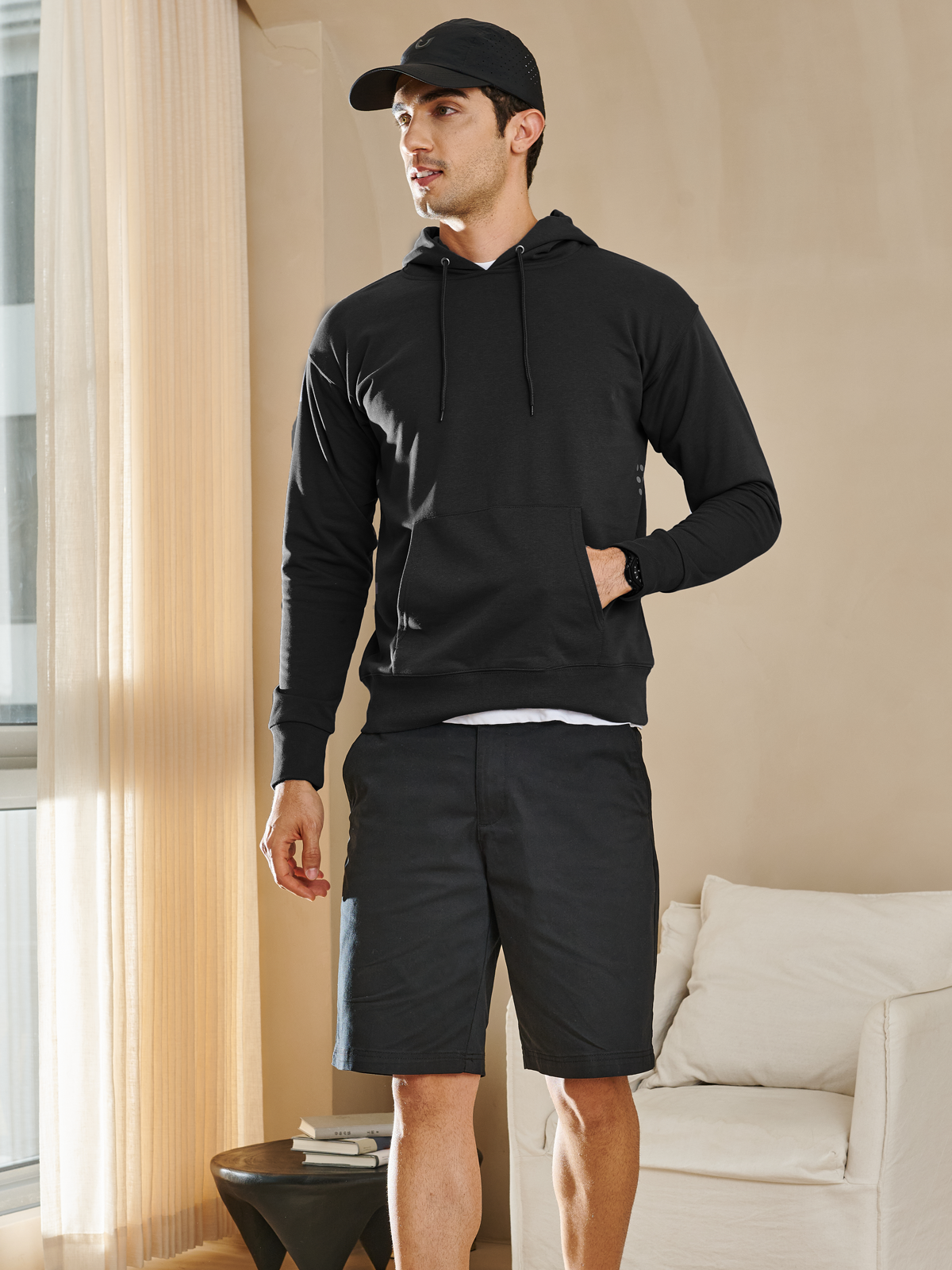 Men's Cotton Hoodies Drawstring Long Sleeve Casual Sweatshirts