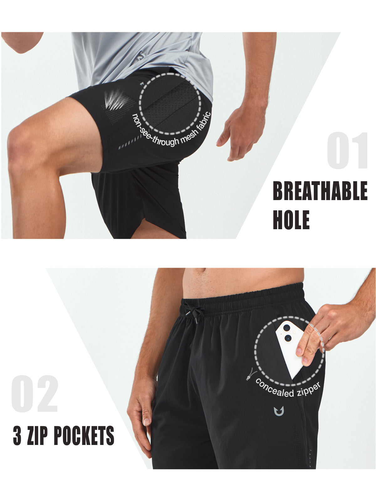 Mens Athletic Shorts 7 Inch Running Shorts
