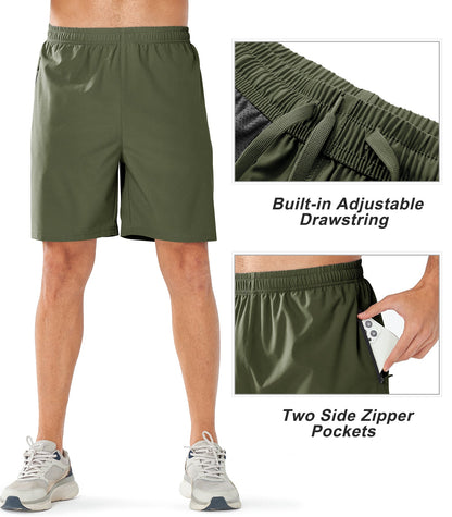 Men's Workout Sweat Shorts With Pockets Biker Cycling Shorts