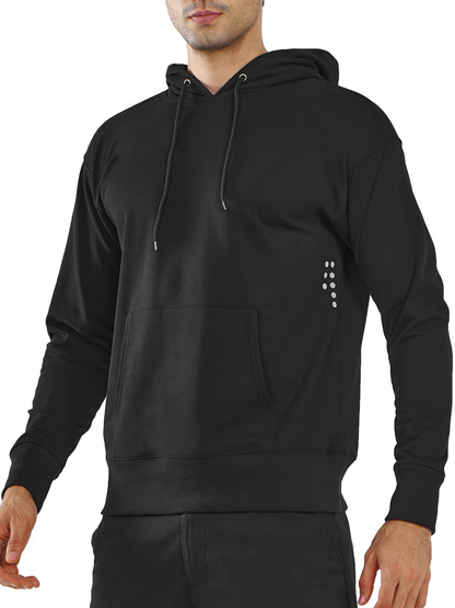 Men's Cotton Hoodies Drawstring Long Sleeve Casual Sweatshirts