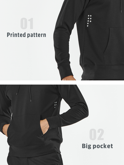 Men's Cotton Hoodies Drawstring Long Sleeve Casual Sweatshirts