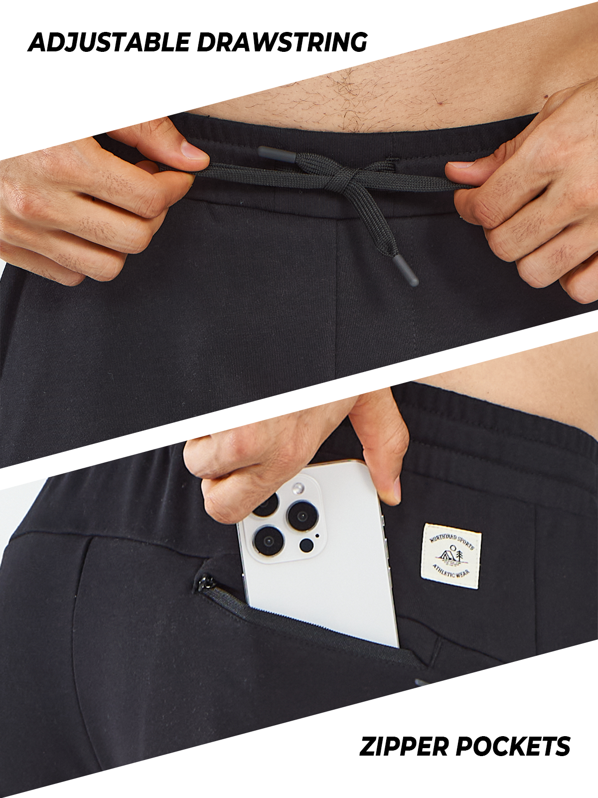 Men's Cotton Pants Spandex Running Athletic Works Sweatpants