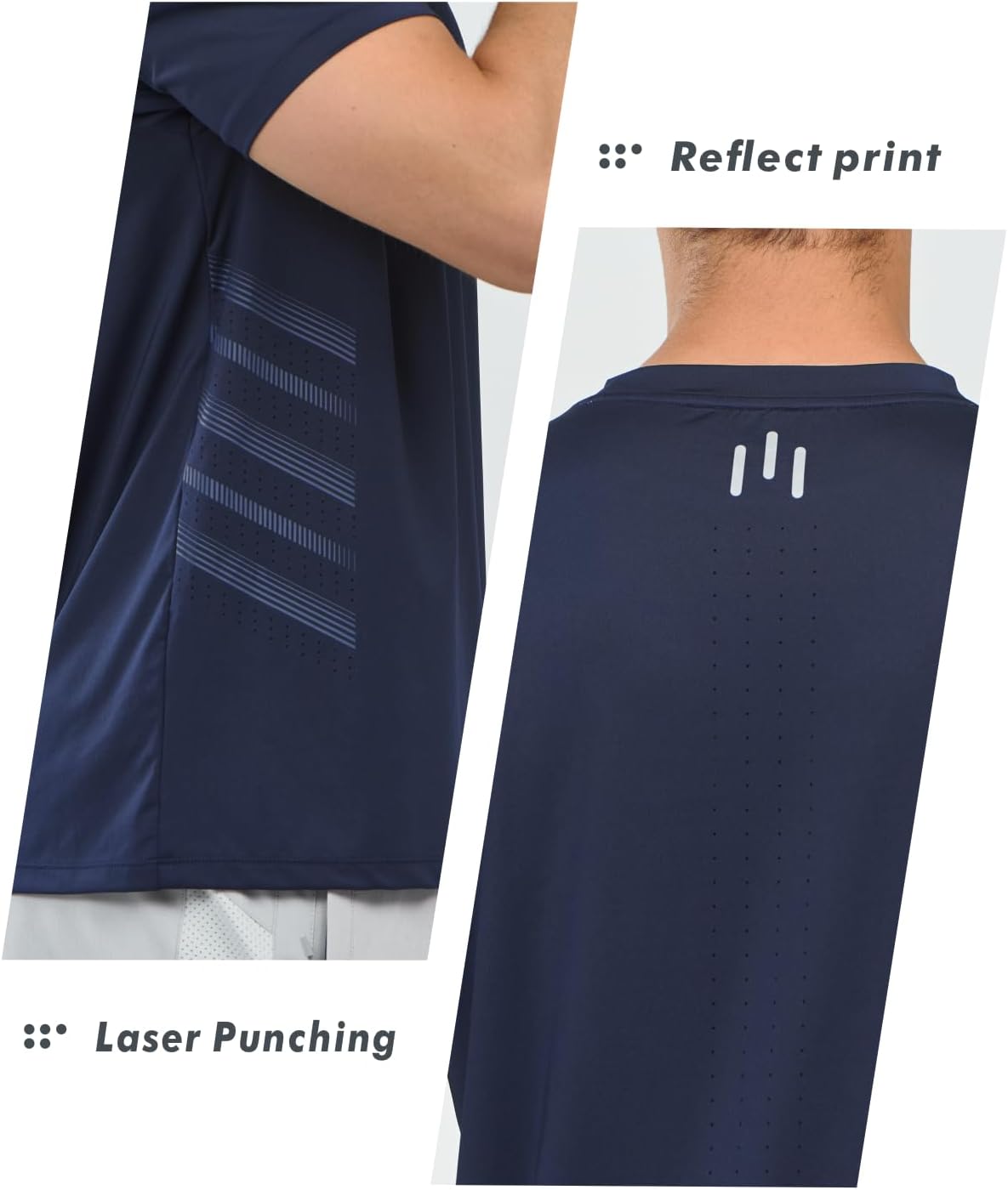 Men's Gym Performance Shirts with Vents on Side Breathable